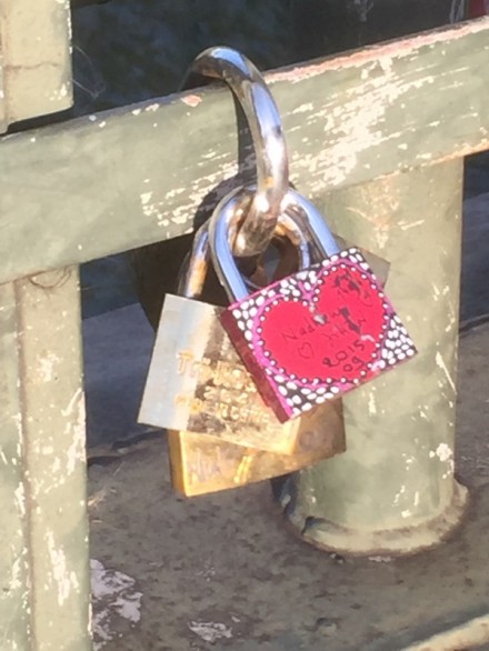 Here is the locks up close on the bridge.